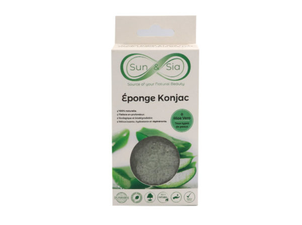 Eponge konjac à l'aloe vera